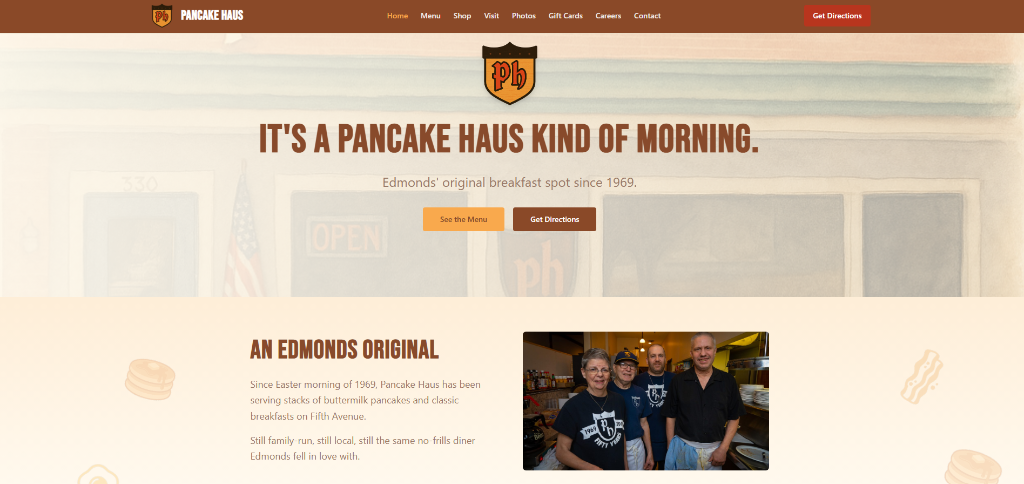 Pancake Haus Website Example