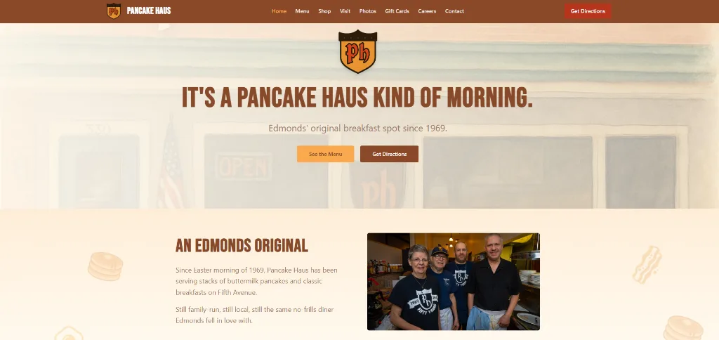Pancake Haus Website Example